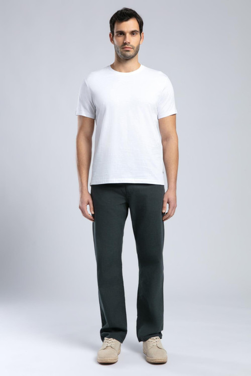 Baselo Erkek %100 Pamuk O Yaka T-Shirt Beyaz