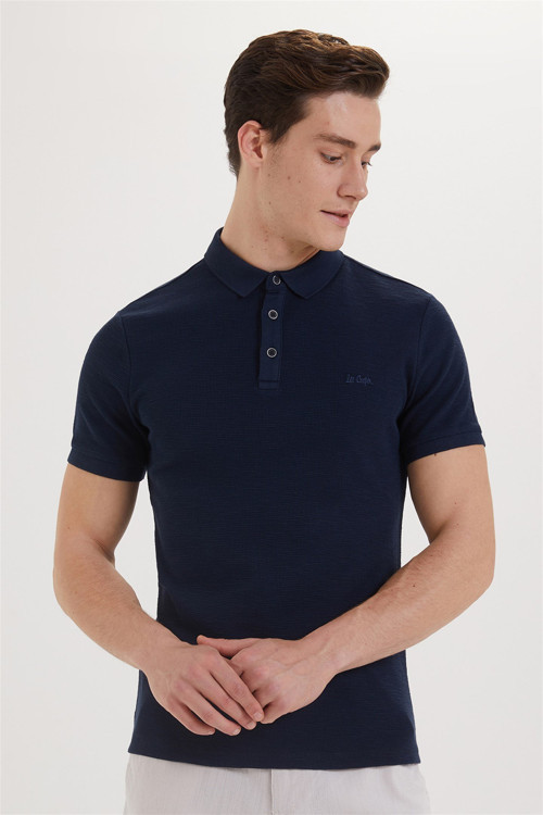 Tylen Erkek %100 Pamuk Polo Yaka T-Shirt Lacivert