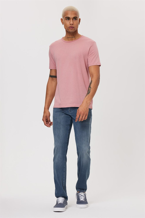 Gael Erkek %100 Pamuk O Yaka T-Shirt Somon