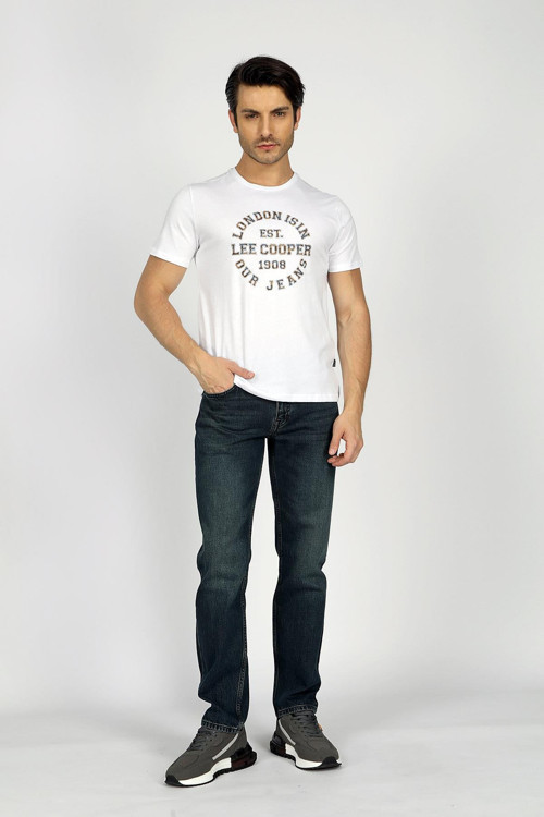Camo Erkek %100 Pamuk O Yaka T-Shirt Beyaz