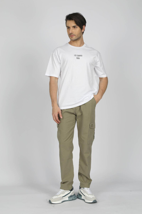 Artaud Erkek %100 Pamuk O Yaka T-Shirt Beyaz