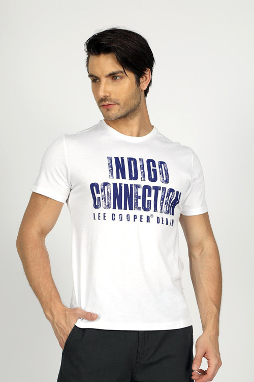 Kaeith Erkek %100 Pamuk O Yaka T-Shirt Beyaz