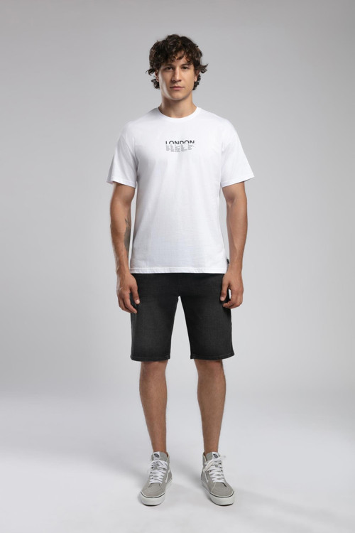 Rolanes Erkek %100 Pamuk O Yaka T-Shirt Beyaz