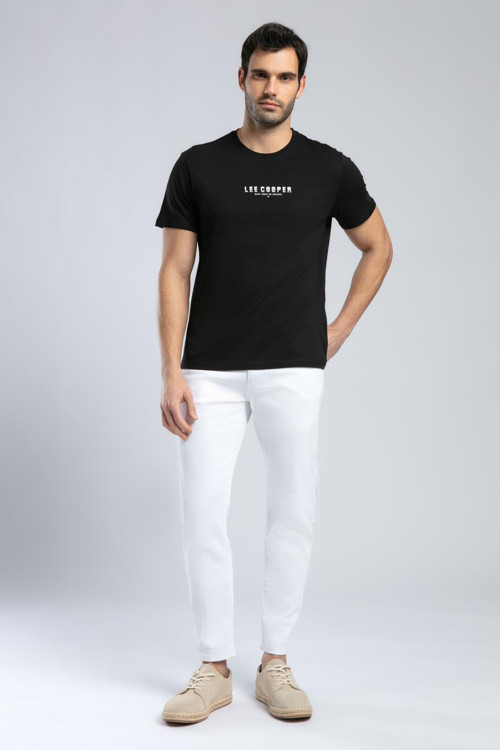 Patrico Erkek %100 Pamuk O Yaka T-Shirt Siyah