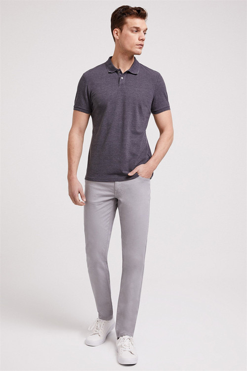 Miless Erkek Polo Yaka T-Shirt Antrasit