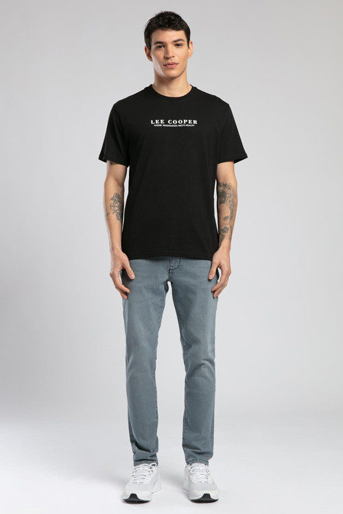 Antonia Erkek %100 Pamuk O Yaka T-Shirt Siyah