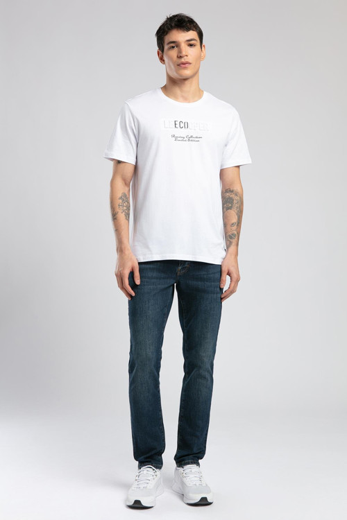 Desav Erkek %100 Pamuk O Yaka T-Shirt Beyaz