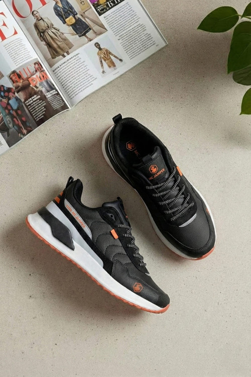 2019 Erkek Klasik Sneaker Siyah - Turuncu