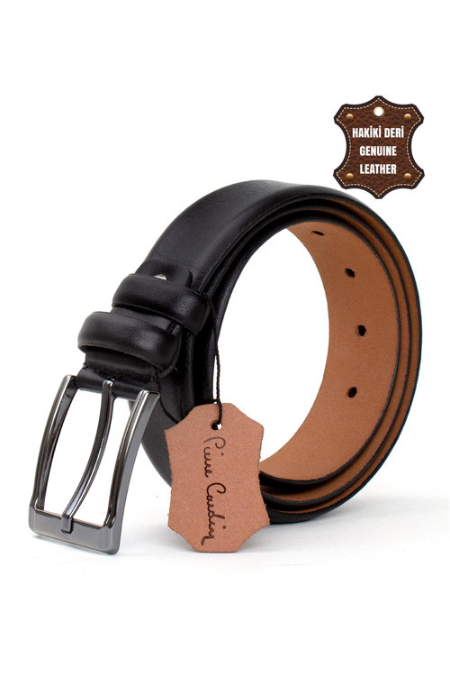 PC351 Erkek 3,5 cm Hakiki Deri Kemer Siyah