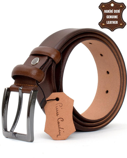 PC401 Erkek 4 cm Hakiki Deri Kemer Camel
