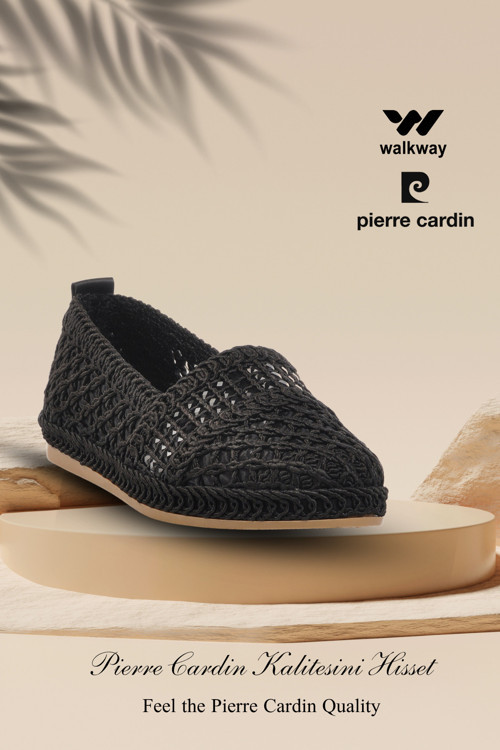 Pierre Cardin Pc-54570 Z Siyah Hasır Örgü Kadın Babet