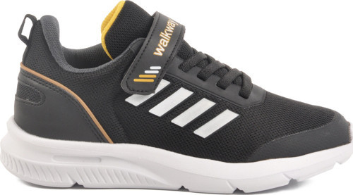 Siyah Beyaz Cırtlı Fileli Hafif Unisex Çocuk Spor Ayakkabı Fav 100 F