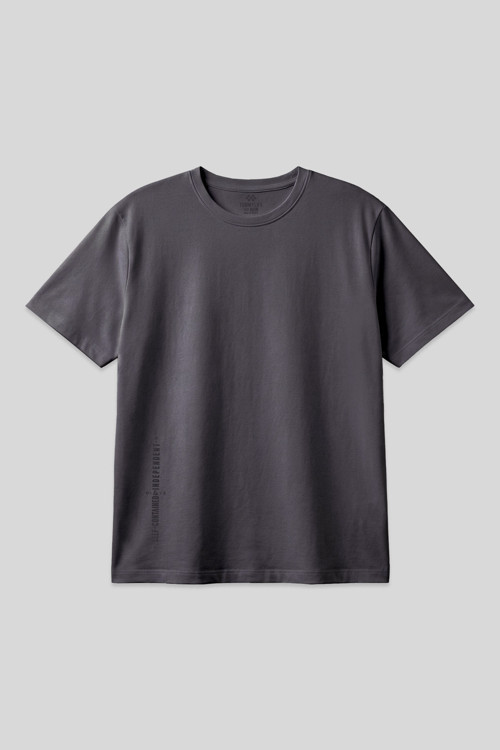 Antrasit Baskılı O Yaka Rahat Form Battal Büyük Beden Erkek T-Shirt - 88472
