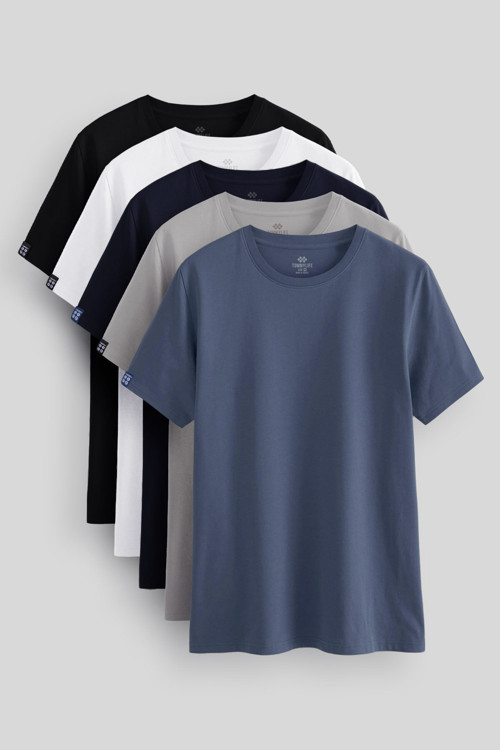 Standart Fit Basic O Yaka 5li Paket Erkek T-Shirt - 87911