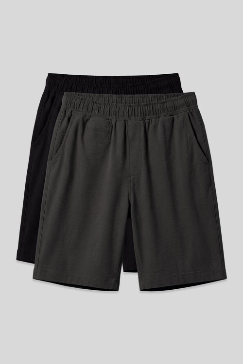 Standart Fit Chino 2li Paket Siyah-Antrasit Erkek Şort - 81290