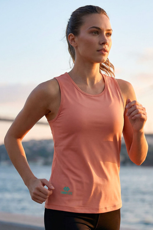 Mercan Standart Fit Çapraz Sırt Detaylı Kadın Spor Atlet - 97296