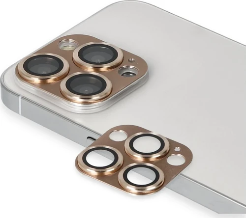 iPhone 13 Pro Max Pers Alüminyum Kamera Lens - Gold