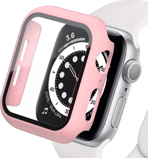 Apple Watch 44Mm Camlı Kasa Ekran Koruyucu - Rose