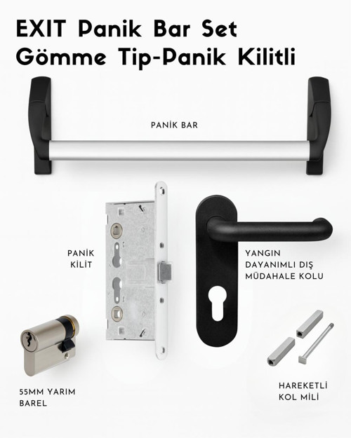 GÖMME TİP PANİK BAR SET-PANİK KİLİTLİ