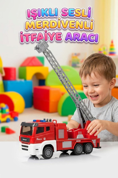 1:32 Ölçek Işıklı Sesli Merdivenli İtfaiye Aracı