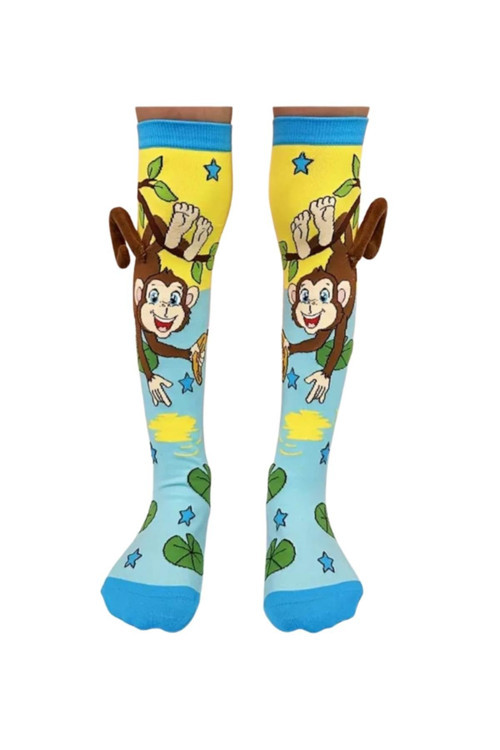Maymun Figürlü Kuyruklu Diz Altı Çorap