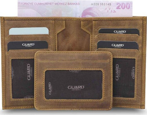 Antik Taba Hakiki Deri Çıkarılabilir Gizli Kartlıklı Erkek Cüzdan // GRD260225WT1578