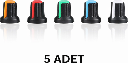 5 Adet Plastik Pot Başlığı 6mm Potansiyometre Rotary Enkoder Ses