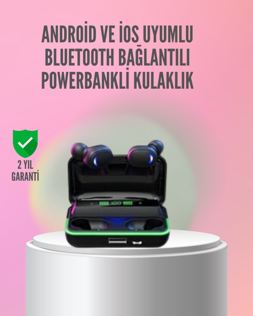 popüler Powerbank Özellikli Bluetooth 5.1 Kulaklık Oyun ve Müzik İçin 2026