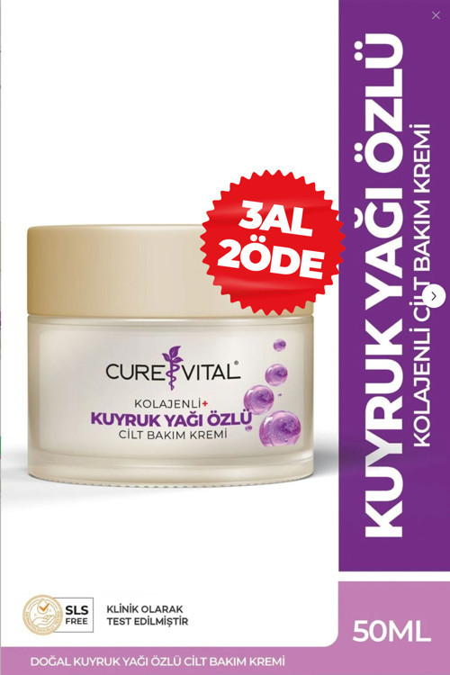 Kuyruk Yağı Kolajen İçerikli Nemlendirici Yaşlanma Karşıtı Bakım Kremi 50 Ml