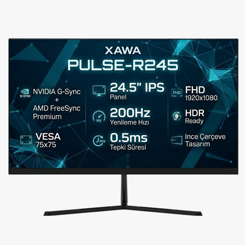 24.5" Pulse-R245 200Hz 0.5Ms DP+HDMI Gsync/Freesync FHD IPS Oyuncu Monitör