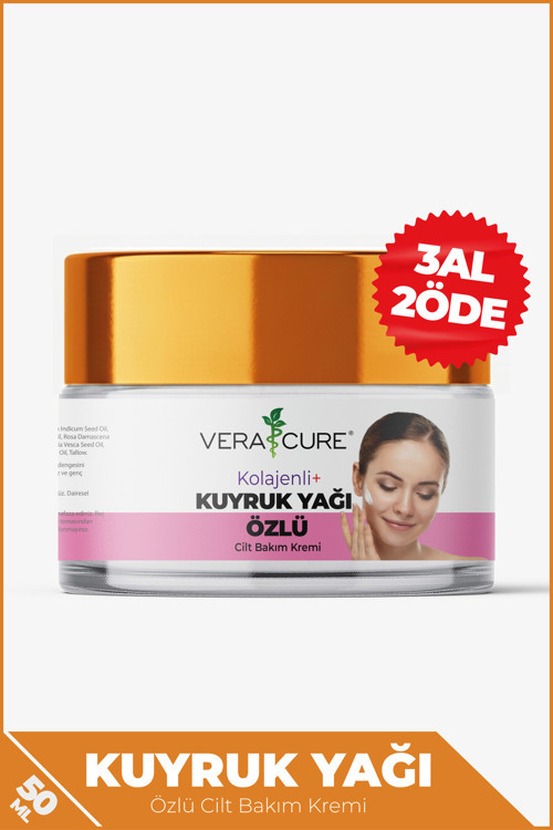 Kolajenli Kuyruk Yağı Kremi Kırışıklık Karşıtı, Nemlendirici, Sıkılaştırıcı 50Ml