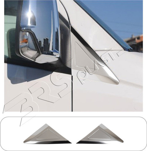 Volkswagen Crafter Uyumlu 2006-2012 Krom Kelebek Cam Nikelajı 2 Parça Paslanmaz Çelik