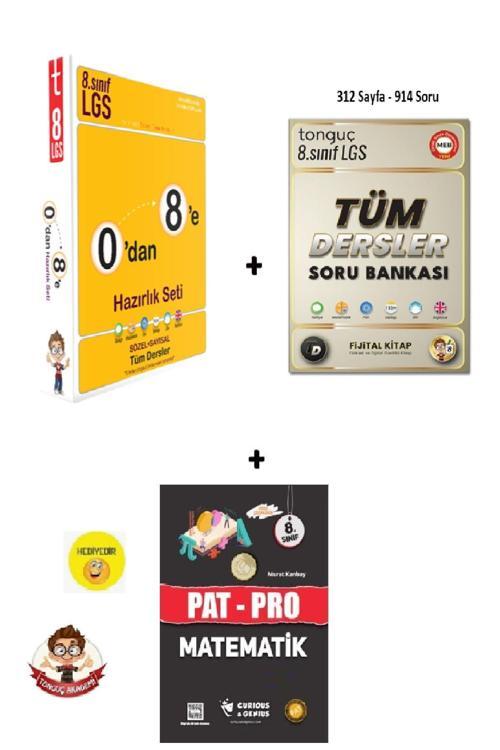 0'dan 8'e Hazırlık Seti + 8. Sınıf Tüm Dersler Soru Bankası (Pat Pro Hediyeli)