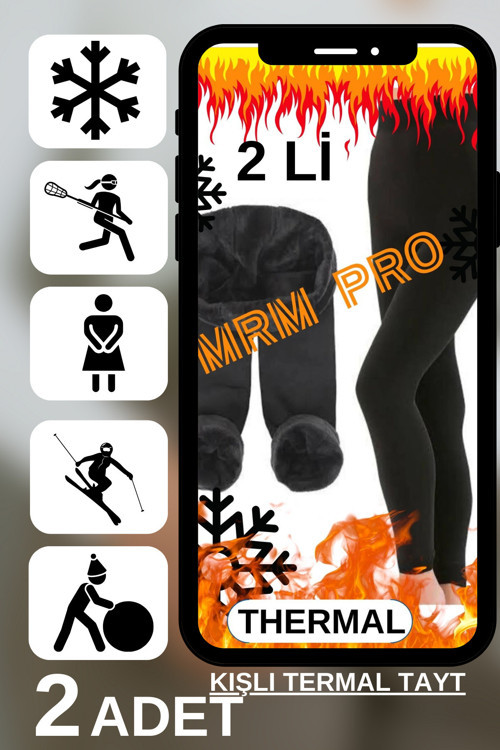 2Adet Içi Polar Pamuklu Termal Tayt