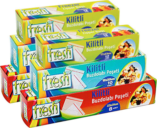 3 Ü 1 Arada Kilitli Buzdolabı Poşeti Set 6 Parça