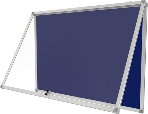 Kilitli Cam İlan Panosu 90x120cm Kumaş