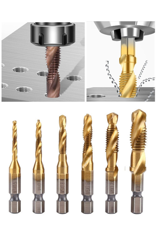 kılavuz çekme matkap uçları m3 m4 m5 m6 m8 m10 Bits uçlu 6 parça Pah Alma Delme klavuzu