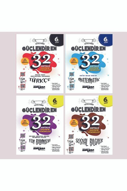 6. Sınıf Türkçe + Matematik + Fen Bilimleri + Sosyal Bilgiler 32 Haftalık Güçlendiren Deneme