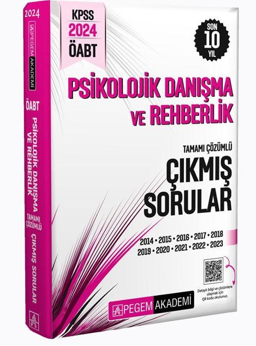 Pegem Akademi Yayıncılık 2024 KPSS ÖABT Psikolojik Danışma ve Rehberlik Tamamı Çözümlü Çıkmış Sorular