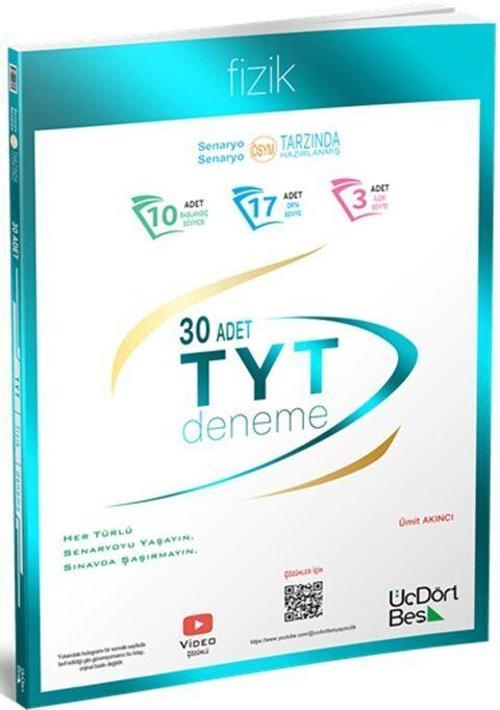 Üç Dört Beş Yayınları TYT Fizik 30 Deneme 2024