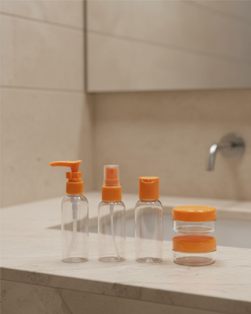 popüler 30 ml 5’li Seyahat Şişesi Seti Çantalı Kozmetik Organizer 2026