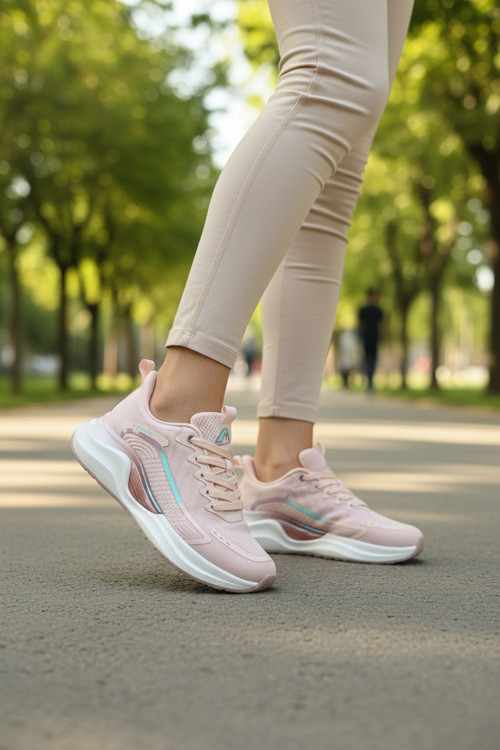 Kadın Spor Ayakkabı Nefes Alabilen File Saya Ve Anatomik Comfort Tabanlı Ortopedik Koşu Ve Yürüyüş Sneaker