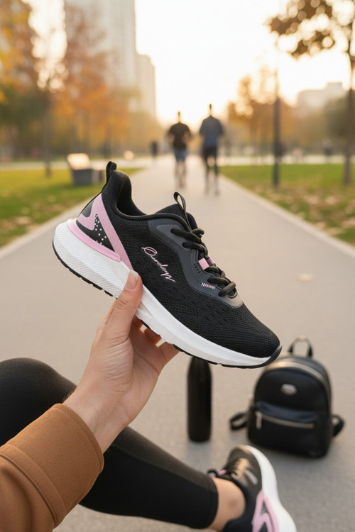 Kadın Spor Ayakkabı Dinamik Tasarımlı File Saya Ve Yüksek Yastıklamalı Comfort Tabanlı Koşu Ve Yürüyüş Sneaker