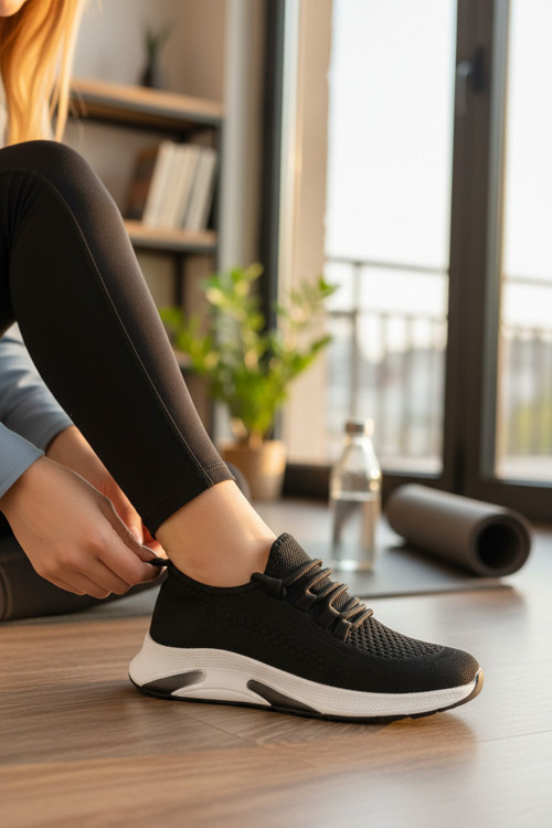 Kadın Hafif Koşu Ayakkabısı Nefes Alan Triko Örgü Sneaker