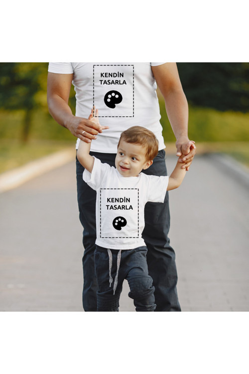 Baba Oğul Tişörtü Kişiye Özel Baskı (Her iki bedeni de tek tek sepete ekleyiniz)