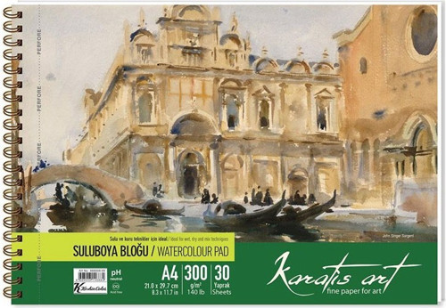 Karatis Art 300GR A4 30 Yaprak Spiralli Suluboya Blok 488004-99