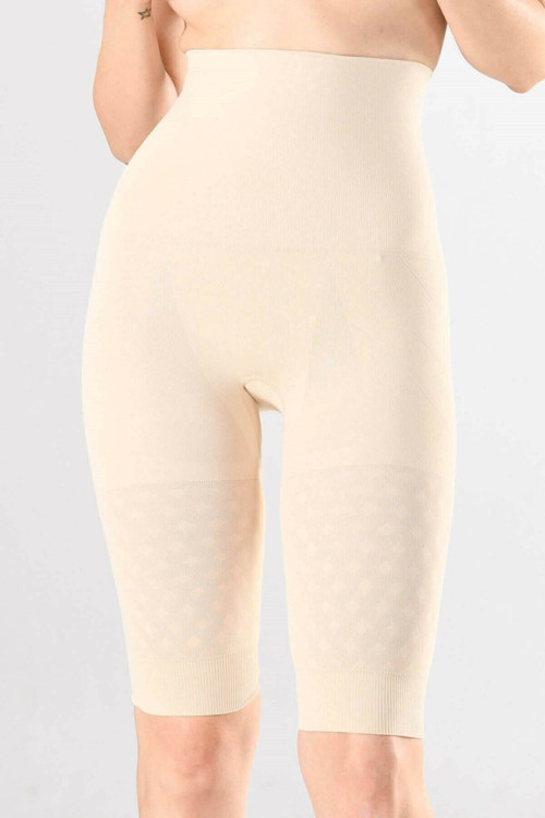 Kadın Çift Kat Tam Mideli Masajlı Dikişsiz Paçalı Korse