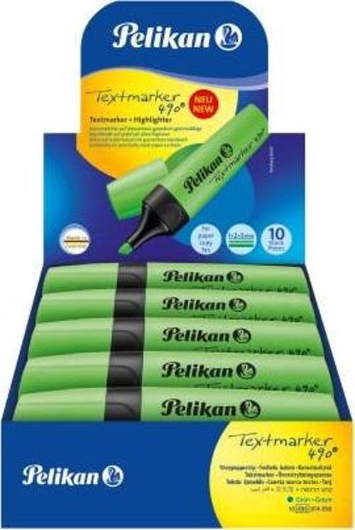 490 Fosforlu Kalem 10'lu Kutu - Yeşil