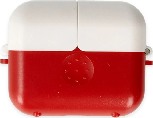 Airpods 3 (3.nesil) Basmalı Kılıf - Kırmızı-beyaz