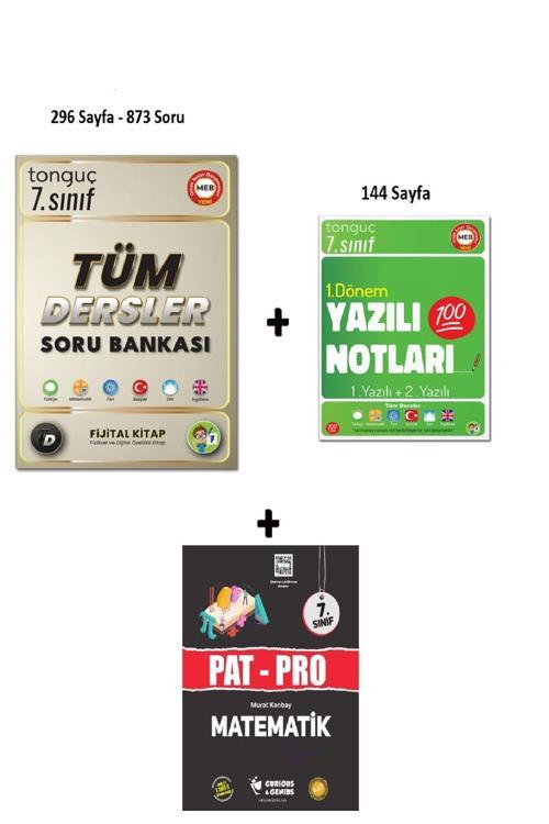7. Sınıf Tüm Dersler Soru Bankası + 7. Sınıf Yazılı Notları 1. Dönem 1 ve 2. Yazılı